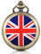 Unendlich U Union Jack Retro Handaufzug Mechanische Taschenuhr Foto Medaillon Weißes Zifferblatt Skelettuhr Pullover Halskette, beide Ketten