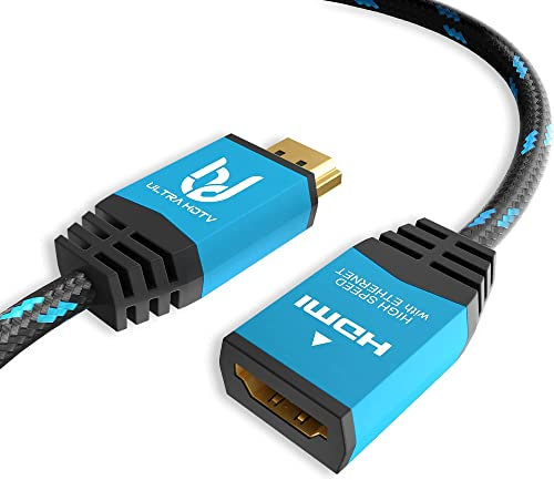 Ultra HDTV 4K HDMI Verlängerungs-Kabel - 5 m High Speed Kabel-Verlängerung - 18 GBit/s - 4K@60Hz (ruckelfrei) - Auflösung bis 4096x2160 - Knickschutz