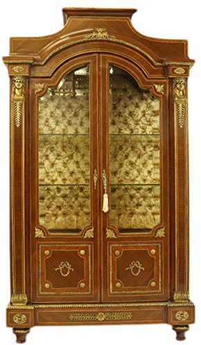 Casa Padrino Empire Vitrine Mahagoni - Vitrinenschrank - Wohnzimmerschrank Barock