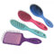 Head Jog Candy Colours Hair Brush Set. Hair Brush Bag Set With 3 Detangling Paddle Brushes & 1 Vent Brush. Includes Storage Bag For Brushes With Easy Hanging Loop.