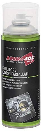 Ambro-Sol A469 Pulitore Corpi Farfallati, Eliminando Depositi e Impurità e Agendo Positivamente sul Gas di Scarico, Bomboletta in Banda Stagnata Riciclabile 400 ml