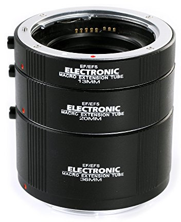 FocusFoto Electronic Macro AF Auto Focus Automatic Extension Tube (13mm & 20mm & 36mm) Set DG for CANON EOSEF EF-S Mount Lens DSLR Camera 7D Mark II, 5D III IV, 1300D, 760D, 750D, 700D, 80D, 77D etc.
