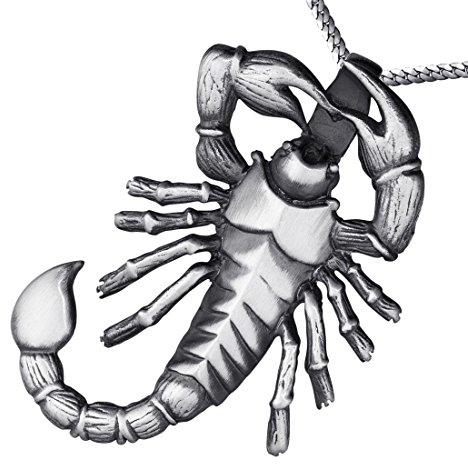 MATERIA by Matthias Wagner Herren Kettenanhänger Sternzeichen Skorpion 925 Sterling Silber Anhänger Männer Frauen Horoskop Kette 50cm #KA-62-K16_50cm