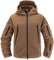 Memoryee Herren Military Fleece Outdoor Jacke Tactical Winddicht mit Kapuze Hoodies/Sand/XL