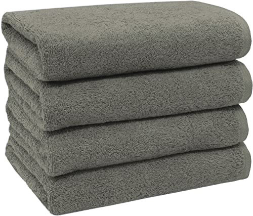 ZOLLNER 4er Set Handtücher - weiche und saugstarke Gästehandtücher - waschbar bis 95°C - Baumwolle - 50x100 cm in Taupe