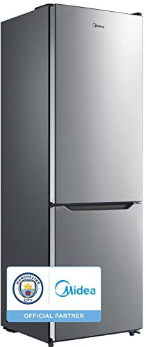 MIDEA Frigorífico Combi No Frost 60 cm ancho x 188 cm Inox - Nevera combi libre instalación 224 L + 86 L Congelador - Refrigerador de bajo consumo con congelador vertical No Frost