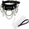 Kiwochy Breit Lederhalsband Halskette Damen Leder Choker mit Leine Ketten O Ring Metall Ring Halsband Lederhalsband Gotik Punk Lederhalsband Choker Spike Niete Kragen Halsketten Männer