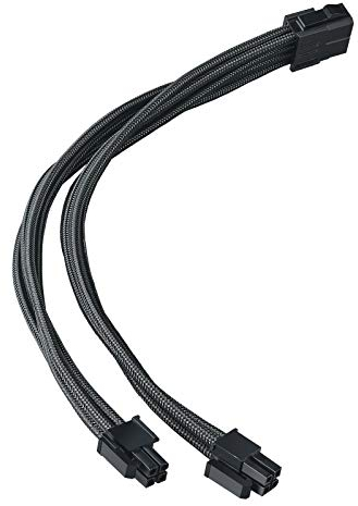 SilverStone Technology SST-PP07E-EPS8B - 30cm EPS 8pin vers EPS/ATX 4+4pin Cable d'extension manchonné, Noir