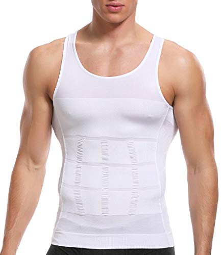 SLIMBELLE® Homme Débardeur Sculptant Maillot de Corps Amincissant Gilet Gainant Shirt Minceur Ventre Plat T-Shirt de Compression Gaine Top Body Shaper Noir&Blanc&Bleu&Gris