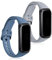kwmobile Straps Compatible with Samsung Galaxy Fit (SM-R370) Straps - 2x Replacement Silicone Watch Bands - Smartwatch or Fitness Tracker - Dark Slate/Grey