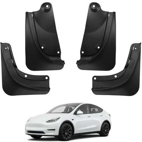 BASENOR 2020-2024 Model Y Schmutzfänger Splash Guards Kotflügel Kein Bohren Kein Klebeband Schmutzfänger All Weather Protector Kotflügel für Model Y Exterior Zubehör (4er Set)