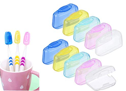 Zahnbürste Kopf Deckel,10 Pack Zahnbürste Kopfabdeckung Tragbare Hygiene Anti-Bakterielle Pinsel Schutzkappen, Anti-Staub, antibakteriell, Zahnbürstenschutzhülle,für Zuhause und Reisen Mischfarbe.