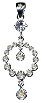 KETTENANHÄNGER/Echt Silber 925 mit Zirkonia/Art Nouveau Design/Steinarbe: klar weiss/Online Shop Schmuck kaufen / 51049