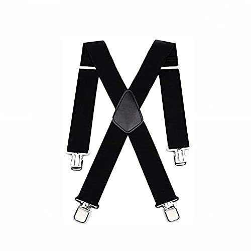 doca-Super Hosenträger für Herren (Verlängerte Größe) 50mm breit verstellbar und elastisch mit einem sehr starken Clips, X-Form lange für Männer und Damen Hose,4 Starken Clips