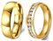 Aotiwe Paar Ringe Gold Ringe Glänzender Einreihiger Zirkon, Weiß Zirkon Runden Rostfreier Stahl Damen 67 (21.3) & Herren 70 (22.3)