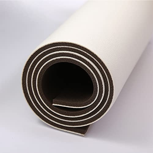 XSSS-ZC Haushalts-Großraum-Teppiche, Balkon-Teppiche, Küchenbodenmatten, weiße Embryo-Bottom-Teppiche, PVC-Schaum-Bottom-Teppiche,Weiß,1.4 x 5m