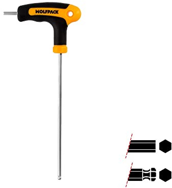 WOLFPACK LINEA PROFESIONAL 2104515 Inbusschlüssel mit Kugelkopf in T-Form 4,0 mm mit Aufhänger, Farbe, einfarbig