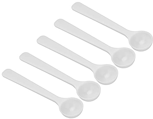 Asixxsix Plastic Measuring Spoon, Safe 100Pcs Ageing Resistant Reusable 2ml/1g Powder Measuring Spoon for Bakery for Gardening for Kitchen