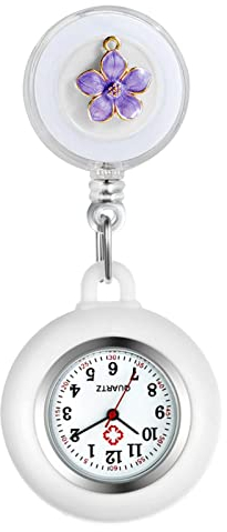 Avaner Krankenschwesternuhr Uhren, Schwesternuhr Herz Design mit Clip, Ausziehbare Pflegeuhr FOB Analog Quarzwerk Taschenuhr Ansteckuhr für Pflege Doktor Arzt Schwestern