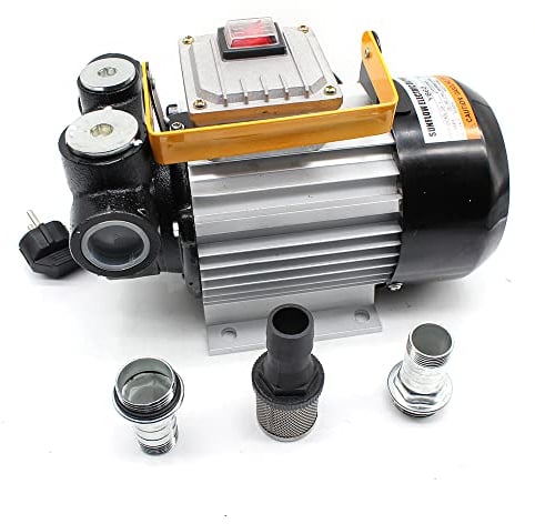 RibasuBB Pompa diesel elettrica con set di accessori per olio combustibile diesel, 60 l/min, 550 W, 220 V, pompa dell'olio autoadescante, pompa del carburante diesel, pompa del carburante