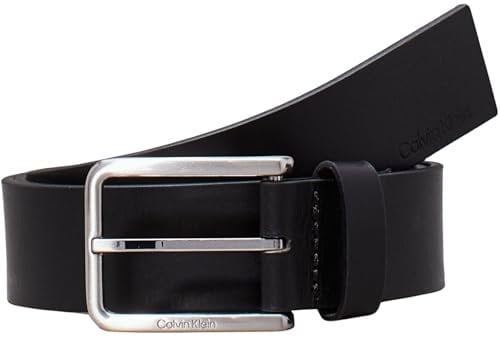 Calvin Klein Herren Gürtel Ledergürtel, Schwarz (Ck Black), 105 cm