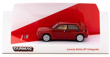 Tarmac Works Modellino auto pressofuso in scala 1:64 compatibile con Lancia Delta HF Integrale in Rosso