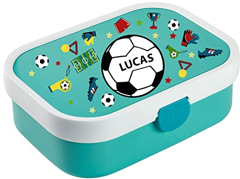 Ferocity Personalizado Lonchera para niños Desayuno Fiambrera Sandwichera Caja de Almuerzo Campo de fútbol [087]