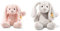 Steiff Tilda Hase - 30 cm - Plüschhase mit Schlappohren - Kuscheltier für Kinder - rosa & Hoppie Hase - 28 cm - Plüschhase mit Schlappohren - Soft Cuddly Friends - Kuscheltier für Kinder - hellgrau