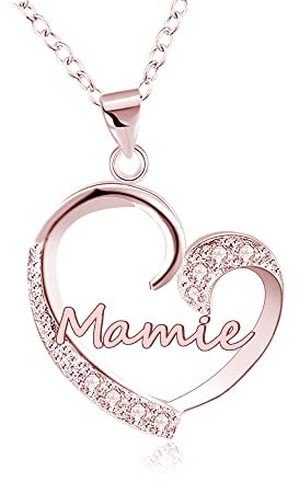 GUOYU Cadeaux Mamie Grand-mère Collier Mamie Femmes,Cadeau Noël pour Mamie,Cadeaux Fête des mères pour Mamie,Cadeau d'anniversaire Femme (Or Rose)