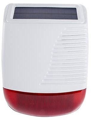 Sirène extérieure Solaire avec Batterie WOS301S Compatible avec la Centrale Tactile Daewoo Security AM301, Alarme sonore, Avertissement de détection