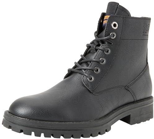JACK & JONES Jfwbernie PU Boot, Botines con Cordones de Poliuretano Hombre, Antracita, 42 EU