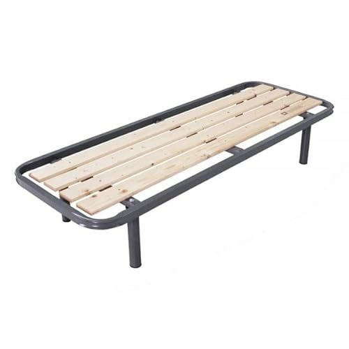 Reti D'Amora Rete singola in ferro ortopedica a doghe verticali misure 80 x 190 cm, doghe in legno massello, per materasso una piazza VARIE MISURE (80x190)