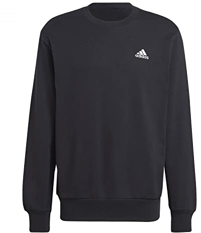 adidas Herren Essentials French Terry Embroidered Small Logo Sweatshirt, Black, M