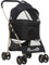 PawHut Hundewagen, 2 in 1 Hundetrolley, Tragetasche, Faltbarer Hundebuggy mit Kissen, Katzenwagen für kleine Hunde, Katzen, Katzenbuggy mit 4 Rädern, Netzfenster, Oxfordstoff, Schwarz