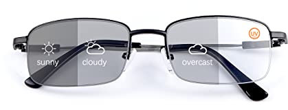 Vepiant Photochromic Progressive Multifocus Reading Sunglasses UV400 Protection Multifocal Trifocal Transition Anti UV Top Clear Sun Readers Blue Light Blocking Computer Glasses for Women Men Eyewear