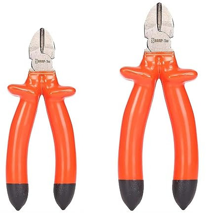 Sharp-tec 1000V Insulated Side Cutters Electrical, 160mm&200mm Snips Electrical Wire Cutter Pliers, Wire Cutters with Anti-Slip Handle, 2 PCS Diagonal Side Cutter