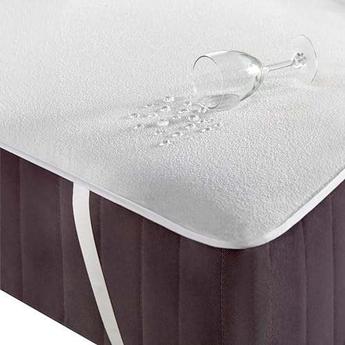 Herakleia Home Matratzenschoner 90 x 200 cm Polyester Oeko-Tex Zertifiziert, wasserdichte Matratzenauflage mit elastischen Eckbändern, Inkontinenzunterlage waschbar