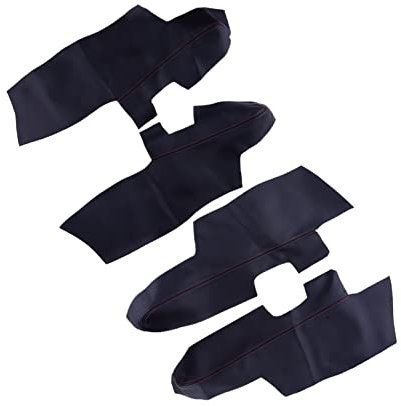 NinWelly jfqm 4 Stück Autoeinsätze Türverkleidung Armlehnenabdeckung Kunstleder passend for Hyundai Santa Fe 2006 2007 2008 2009 2010 2011 2012 Schwarz