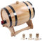 Holzfass 1/3/5 liter, Fassförmiger Getränkespender, Holzfässer mit Bock und Zapfhahnfür, mit Steuerventil, Pinienholz Weinfass, Zum Altern von Wein und Bier zu Hause, Bars und Grillpartys (5L)
