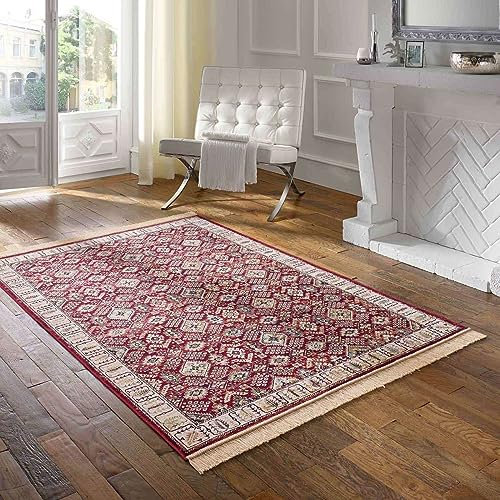 Taracarpet Teppich Palazzo Royal Lori rot 135x195 cm Kurzflor Orientteppich für Wohnzimmer Esszimmer und Schlafzimmer