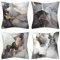 DILOXNSU Set mit 4 Kissenbezügen, grau, schwarz, gold, 45 x 45 cm, Marmor, weicher Samt, dekorative Kissenbezüge, Couchkissen für Sofa, Stuhl, Schlafzimmer, Wohnzimmer, 45 x 45 cm