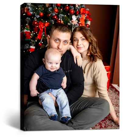 GagetElec Foto personalizzata su tela,Stampe su tela personalizzate con le tue foto,Immagine di decorazioni natalizie personalizzate,Regali di Natale per familiari e amici