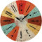 MPM Quality Glasuhr, Design Wanduhr aus Glas, Glass Clock, Made in EU, Elegante Dekoration mit Motiv, Bunt, Quarz-Uhrwerk Sweep, ∅ 300 mm, schöne Wanddeko für die Küche, Büro oder Wohnzimmer