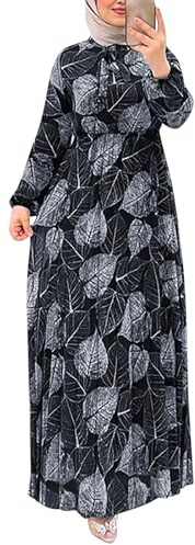 OUMSHBI Arabische Muslim Kaftan Kleid für Ramadan Kaftan Damen Muslimische Kleider Mit Mütze Damen Muslimische Robe Damen Muslimische Kleider Damen 2 Teiler Muslimische Kleider Damen Sommer