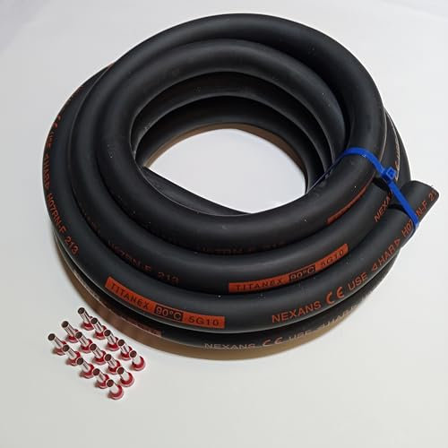 TITANEX H07RN-F 5x10 mm² (5G10) schweres Gummikabel, Industriekabel, Baustellenkabel für den Außenbereich 5-50m inkl. 15 Aderendhülsen (10 Meter)