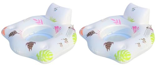 LYEAA Sedia da piscina gonfiabile illuminata con doppio portabicchieri, in PVC resistente, 119,4 cm, per feste in piscina e relax