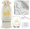 DEARLIVES Copas de vino de 60 cumpleaños, regalos personalizados, bolsas doradas de 60 onzas para mujeres y hombres