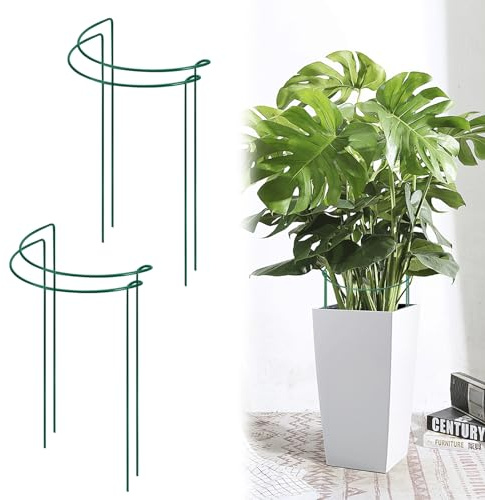 Pflanzenstütze Rund, 4/8 Stück Pflanzenhalter Pflanzenstütze Ringkäfige Staudenhalter für Pfingstrosen Blumenhalter Halbrund Grüner Pflanzenstützen für Pfingstrosen Rose Tomaten, 20*35cm (4pcs)