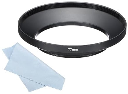 PATIKIL 77mm Lens Hood, Wide Angle Matte Surface Anti-reflective Inside Hood with Cleaning Cloth for Camera Lens, Black for Nikon, for Fujifilm, for Pentax, for Leica