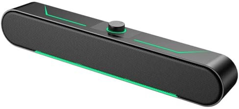 ZHCHAO Glowing Computer Speakers with LED Lights For Gaming Long Bar-shaped Hi-Fi Stereo Speaker